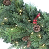 6ft. Pre-Lit LED Rocky Mountain Spruce Wreath