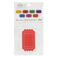 24 Packs: 28 ct. (672 total) Mini Die Cut Ticket Accents by B2C™