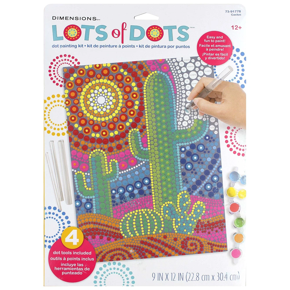 Dimensions® Lots Of Dots™ Dot Painting Kit, Cactus