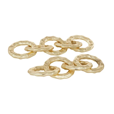 CosmoLiving by Cosmopolitan Gold Aluminum Chain Sculpture Set