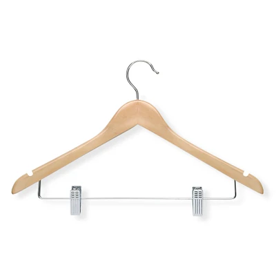 Honey Can Do Wooden Maple Clip Hangers for Suits, 12ct.