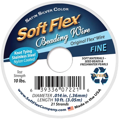 Soft Flex® 21-Strand Satin Silver Beading Wire