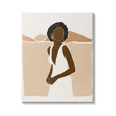 Stupell Industries Woman Standing in Desert Canyon Mountain Landscape Canvas Wall Art