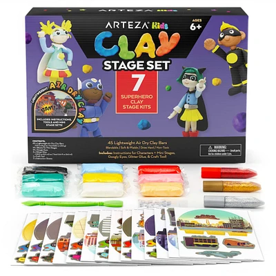 Arteza® Kids Superheroes Small Stage Clay Kit, 77 pcs