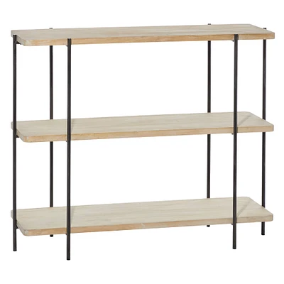 Beige Contemporary Metal Console Table, 32" x 40"