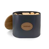 MegaChef 5-Piece Canister Set in Gray with Bamboo Lids