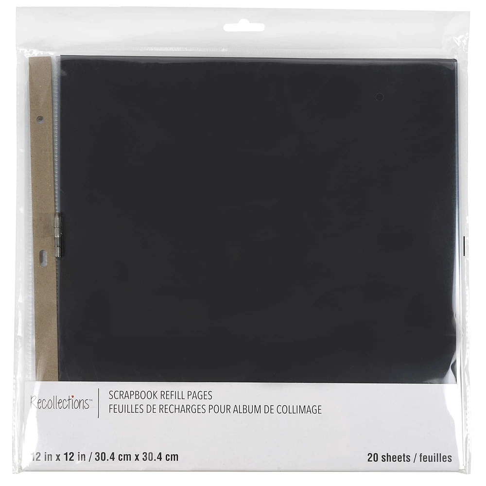 12" x 12" Black Scrapbook Refill Pages by Recollections™