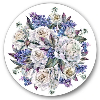 Designart - Bouquet Peonies In White and Blue