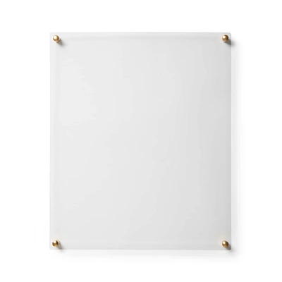 Cool Modern Clear Acrylic Float Frame with Gold Hardware