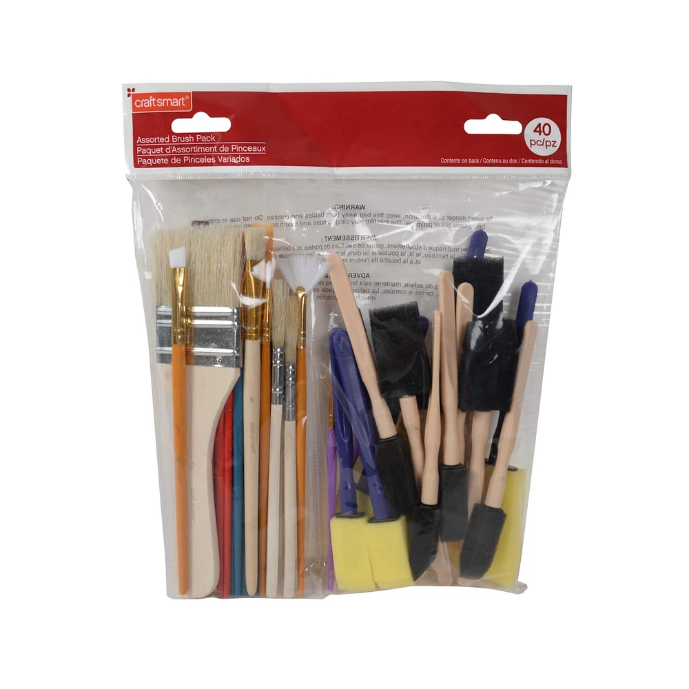 Craft Smart™ Brush Assortment, 40 Pack