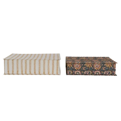 Fabric Covered Storage Boxes with Designs, 2ct.