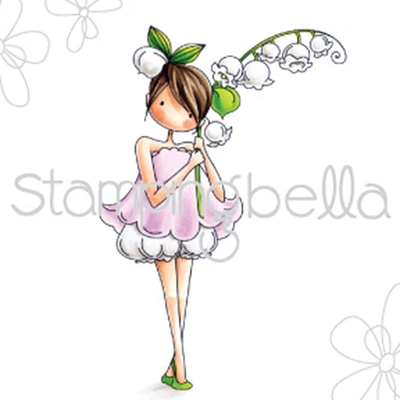 Stamping Bella Garden Girl Lily Of The Valley Cling Stamps