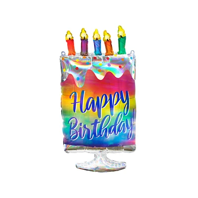 30" Happy Birthday Cake Mylar Balloon