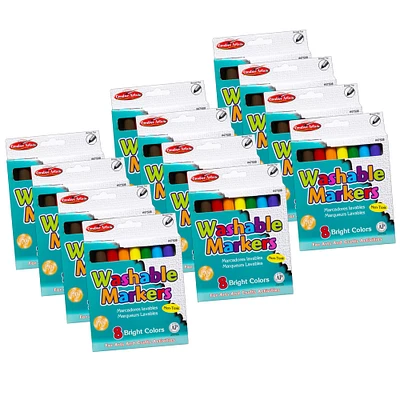 Charles Leonard Creative Arts™ Washable Assorted Colors Broad Tip Markers, 12 Packs of 8