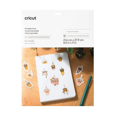 Cricut® Clear US Letter Printable Vinyl, 12ct.