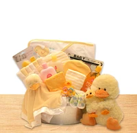 Deluxe Bath Time Baby New Baby Yellow Basket