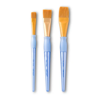 Golden Taklon Wash 3 Pieces Brush Set by Craft Smart®