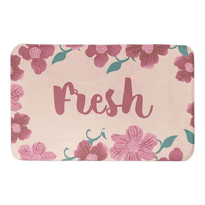 Fresh Pink Florals 34" x 21" Bath Mat