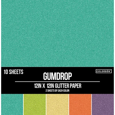 Colorbok® Glitter Gumdrop 68lb. Designer Single-Sided Paper Pad, 12" x 12"