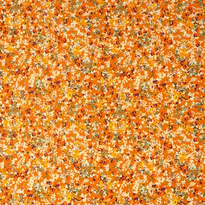SINGER Orange Floral Packed Cotton Fabric