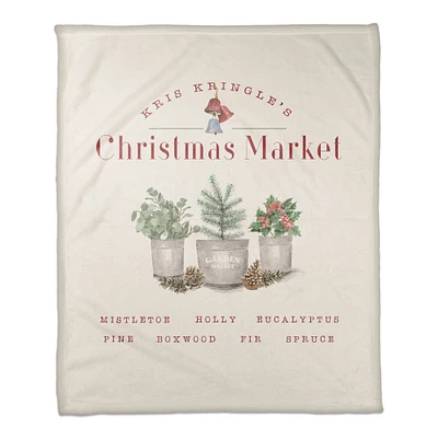 Kringle's Christmas Market Coral Fleece Blanket