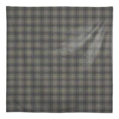 Dark Gray Plaid Tablecloth