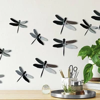 RoomMates 3D Gray Dragonflies Peel & Stick Mirror Decals
