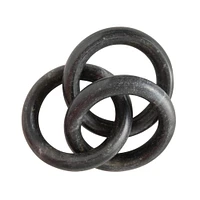 Bloomingville 9.5" Black Marble Circle Chain Décor