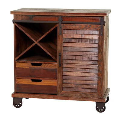 Brown Metal Rustic Cabinet 33" x 32" x 16"