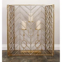 Brass Metal Contemporary Fireplace Screen