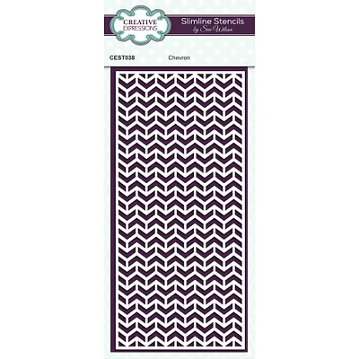 Creative Expressions Slimline Chevron Stencil By Sue Wilson