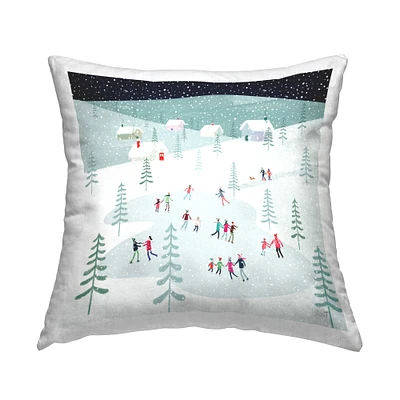 Stupell Industries Winter Ice Skating Pillow