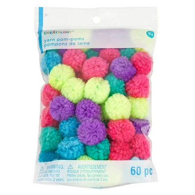 12 Packs: 60 ct. (720 total) Bright Yarn Pom Poms by Creatology™