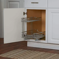 Household Essentials Glidez Lined 2-Tier Cabinet Organizer