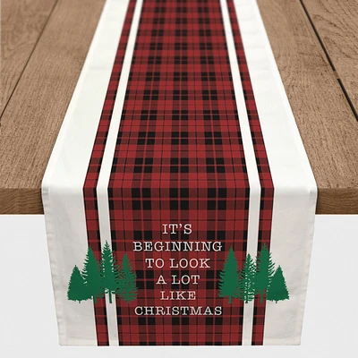 72" Look Like Christmas Plaid Table Runner