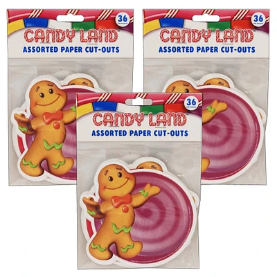 Eureka® Candy Land™ Assorted Paper Cut Outs, 3 Packs of 36