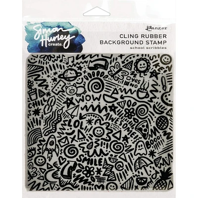 Simon Hurley create. School Scribbles Background Cling Stamp