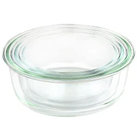 Martha Stewart Round Glass Storage Container Set with Leak Proof Lids