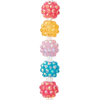 Multicolor Cluster Faceted Round Beads, 12mm by Bead Landing™