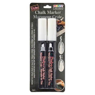 12 Packs: 2 ct. (24 total) Marvy® Uchida White Bistro Chalk Marker Set
