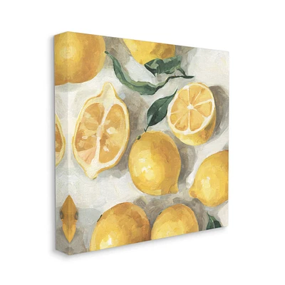 Stupell Industries Citrus Fruits Sliced Lemon Pile Over White Canvas Wall Art