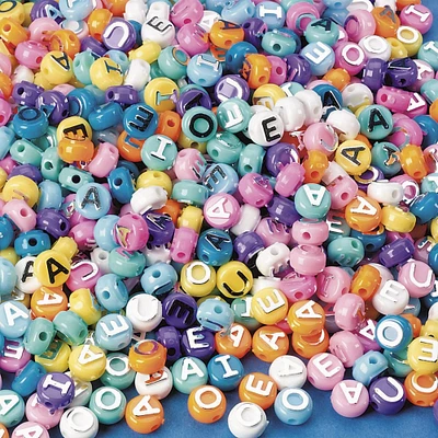 The Beadery® Pastel Plastic Vowel Beads, 10mm
