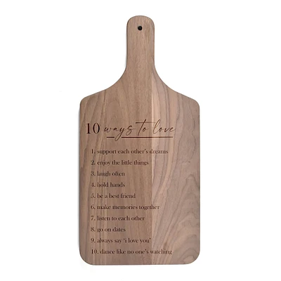 17" Ten Ways to Love Walnut Paddle Cutting Board