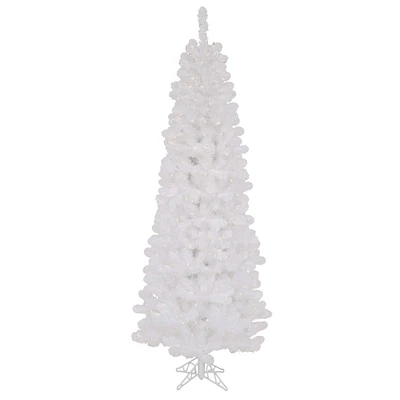 6.5ft. Pre-Lit Sparkle White Spruce Artificial Christmas Tree, Clear Dura-Lit Lights