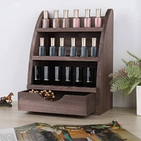 NEX™ 3 Tier Rustic Wooden Essential Oil/Nail Polish Holder with Drawer