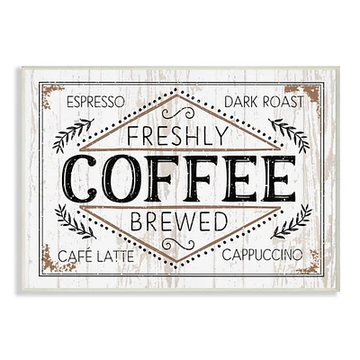 Stupell Industries Rustic Fresh Brew Coffee Wood Wall Plaque