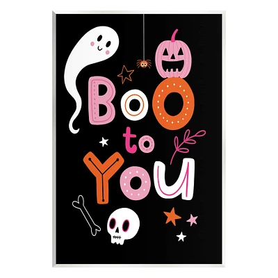 Stupell Industries Boo To You Smiling Halloween Elements Wall Plaque Art