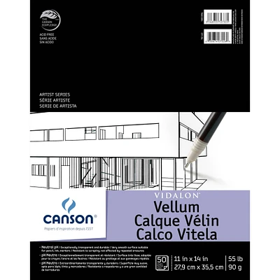 6 Pack: Canson® Artist Series Vidalon® Vellum Tracing Paper, 11" x 14"