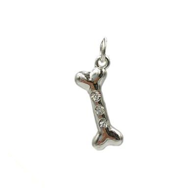 Charmalong™ Silver Plated Crystal Bone Charm by Bead Landing™