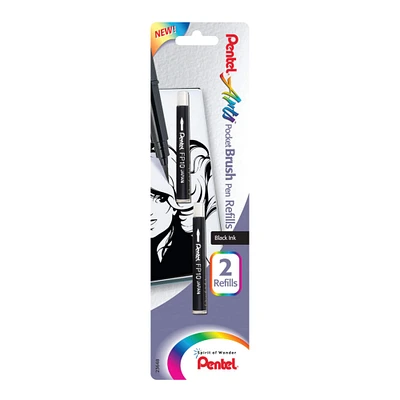 Pentel® Arts™ Black Pocket Brush Pen Refill Set